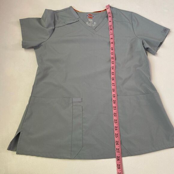 Dickies EDS Essentials Gray Scrub Set Size M Stretch Medical Uniform Top & Pants - Picture 9 of 16